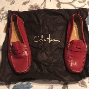 Never worn beautiful red Cole Haan driving loafers
